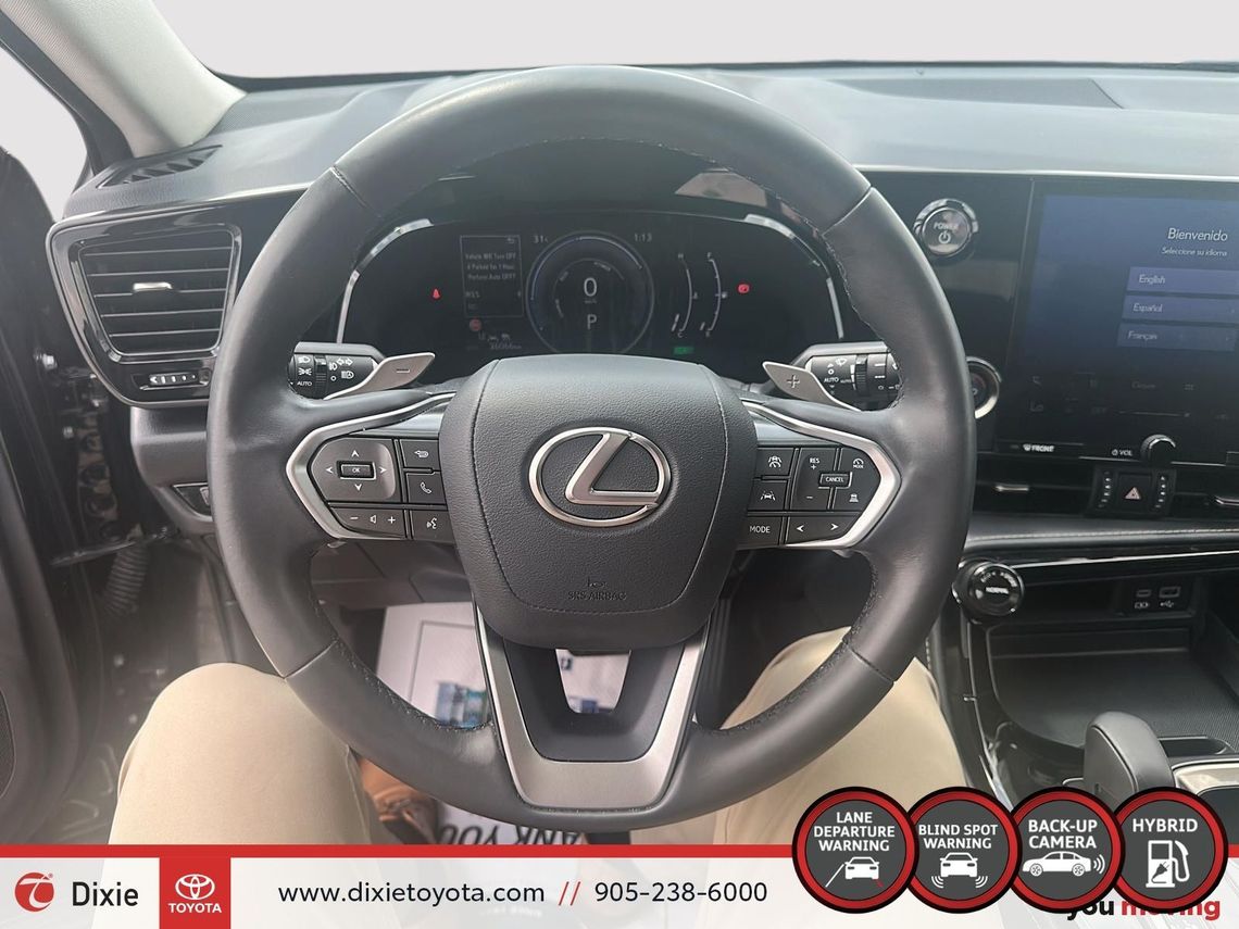 2023 LEXUS NX350H HYBRID PREMIUM PKG / CLEAN CARFAX / HEATED SEATS / LEATHER SURFACE / ALLOY WHEELS / CARPLAY AND ANDROID AUTO